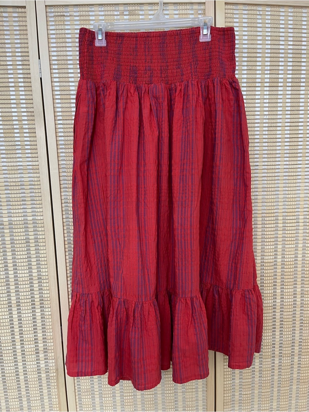 Universal Thread Red & Blue Tiered Midi Skirt - Picture 2 of 7